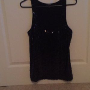 Black Sequin Tank Top